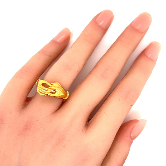 Carrera y Carrera 18k Yellow Gold Emerald His & Her Hands Ring