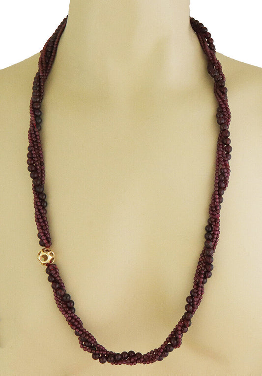 Tiffany & Co. Angela Cummings Garnet Bead 18k Yellow Gold Necklace