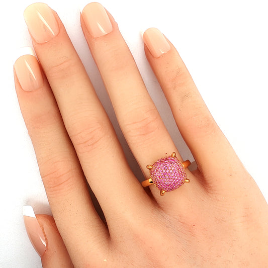 Tiffany & Co. Picasso Sugar Stacks 18k Rose Gold Pink Sapphire Ring Size 7