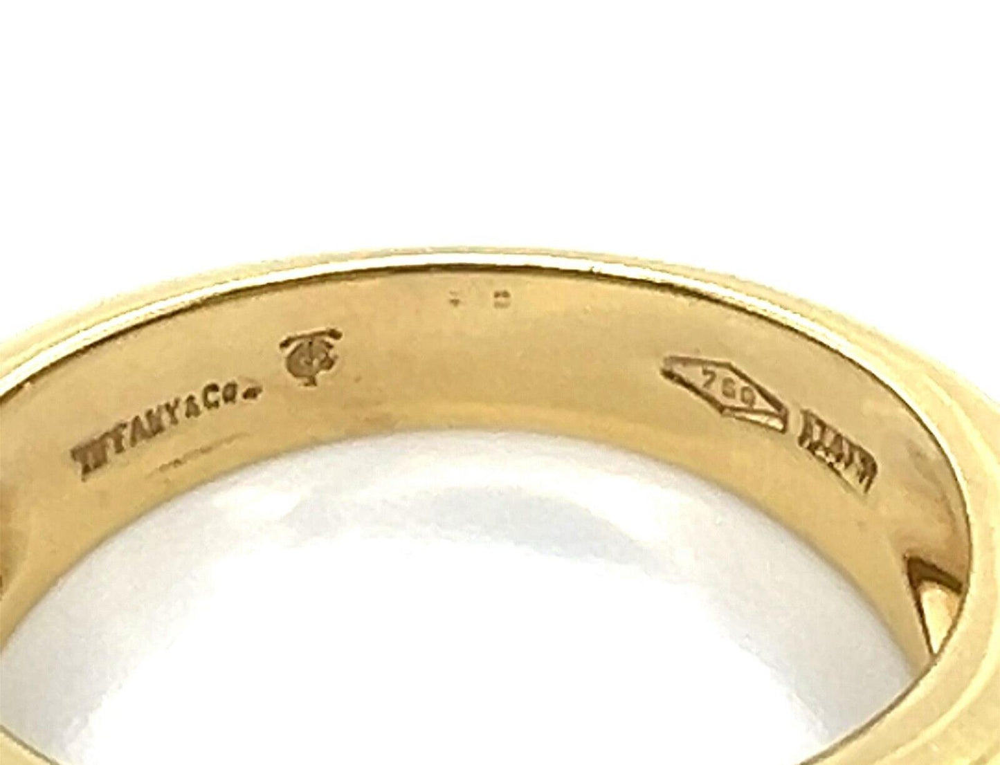 Tiffany & Co. 18k Yellow Gold Citrine Dome Cabochon Band Ring Size 5