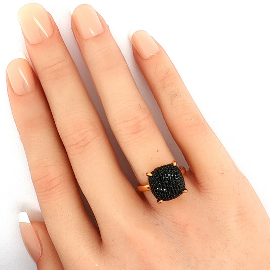 Tiffany & Co. Paloma Picasso Sugar Stacks Black Spinel 18k Rose Gold Ring