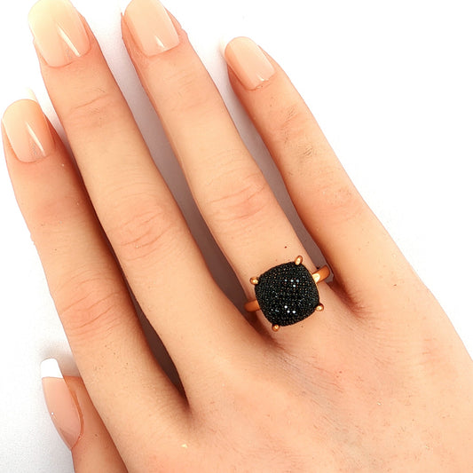 Tiffany & Co. Paloma Picasso Sugar Stacks Black Spinel 18k Rose Gold Ring