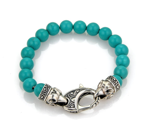 Stephen Webster Sterling Silver 10mm Turquoise Bead Bracelet
