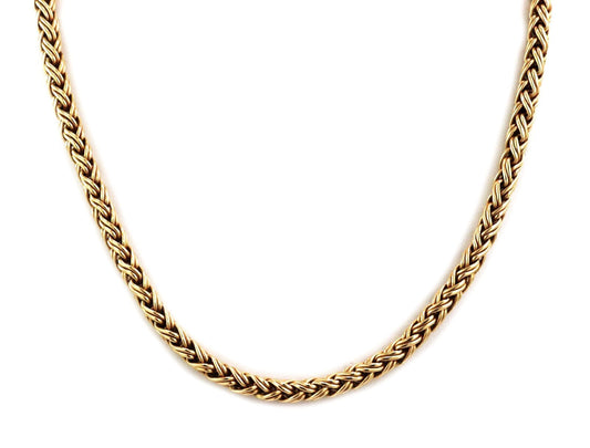Tiffany & Co. 14k Yellow Gold Wheat Woven Chain Necklace