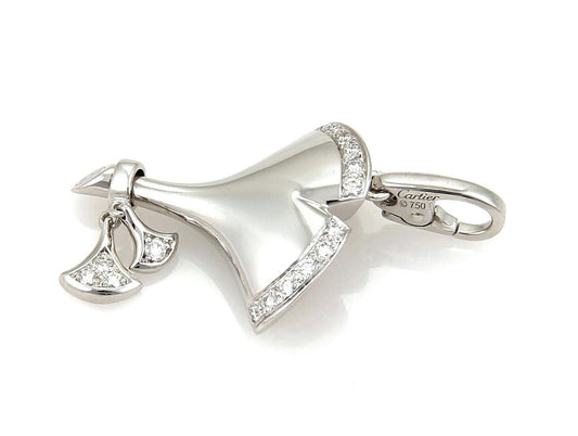 White Gold Ginkgo Diamond Leaf Charm Pendan