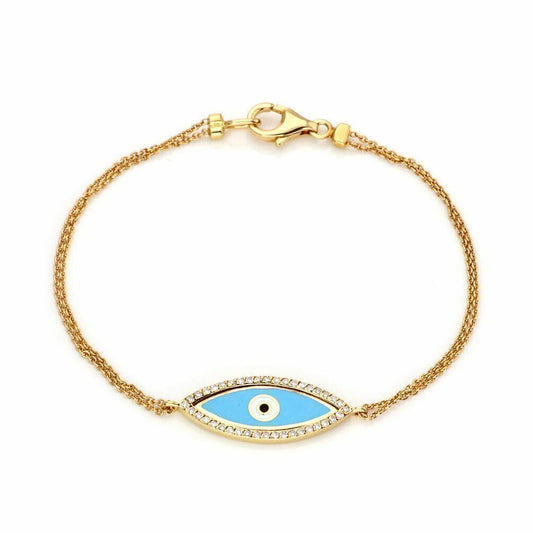 Enamel Evil Eye Charm Bracele