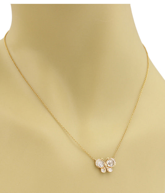 Tiffany & Co. Enchant Diamond Butterfly 18k Rose Gold Pendant Necklace