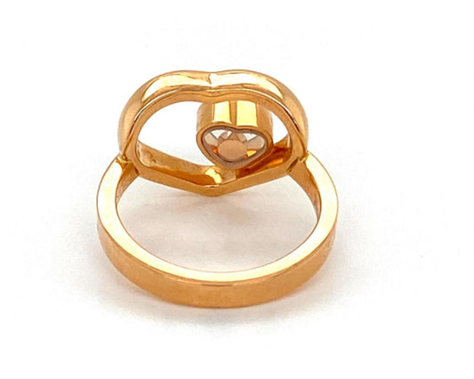 Chopard Happy Diamond 18k Rose Gold Double Heart Ring - Size 7