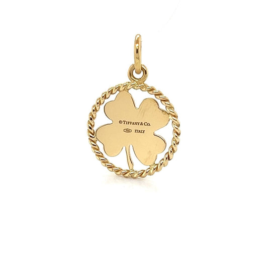 Tiffany & Co. 18k Yellow Gold Anchor in Round Wire Frame Charm Pendant