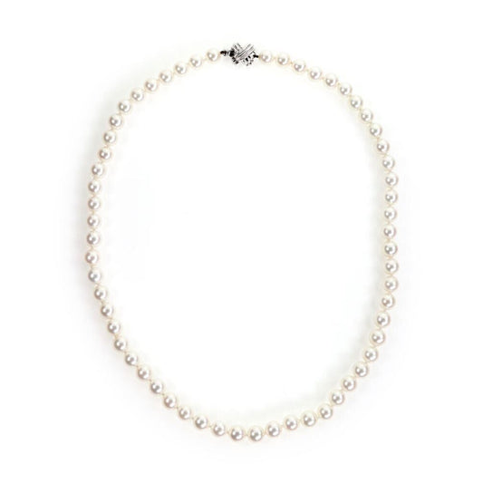 Tiffany & Co. 18k White Gold Signature Clasp Pearl Necklace
