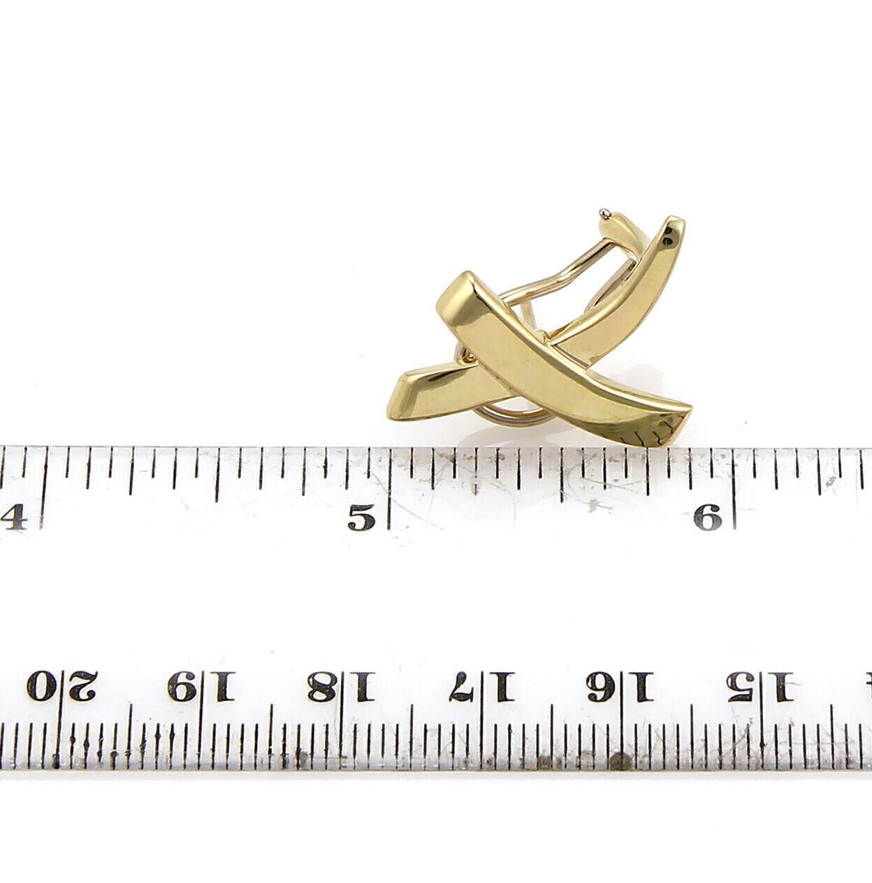 Tiffany & Co. Paloma Picasso Large 18k Yellow Gold Kiss X Post Clip Earrings