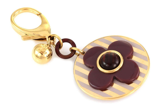 Louis Vuitton Rayures Bag Resin Purple Flower Bag Charm Key Holder