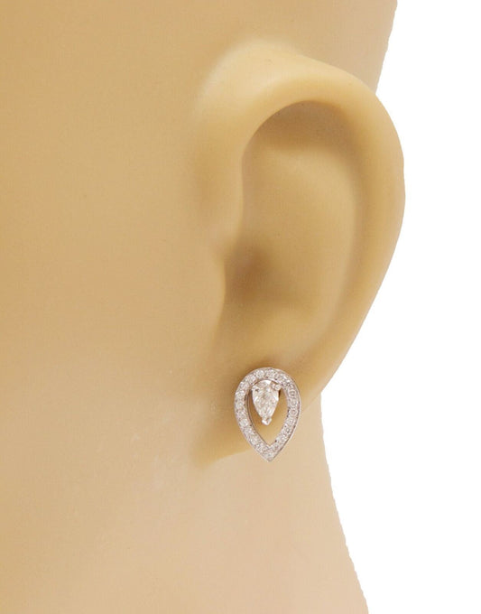 Fred of Paris Lovelight Pear Shaped Diamond 18k White Gold Earrings