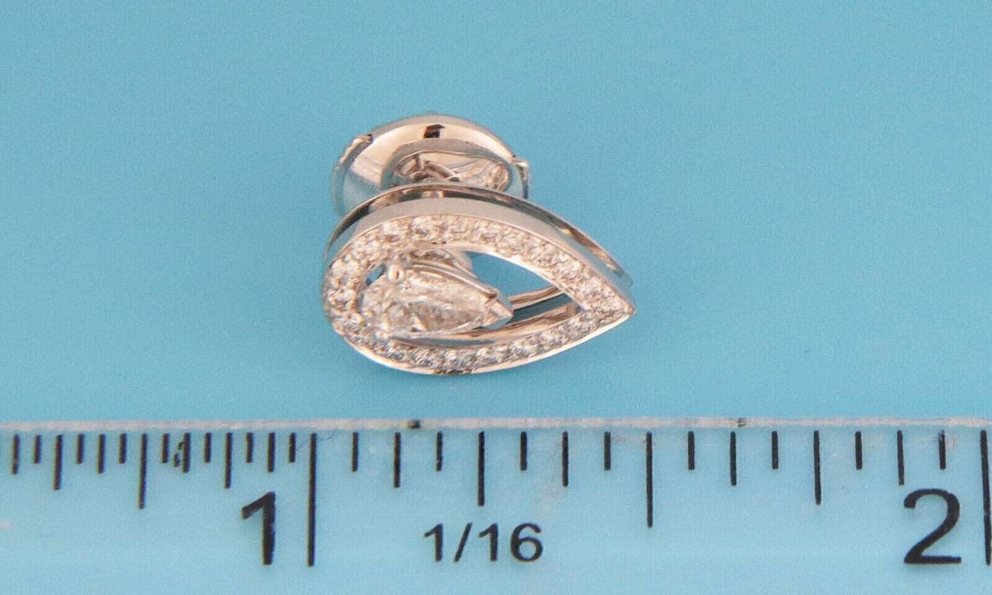 Fred of Paris Lovelight Pear Shaped Diamond 18k White Gold Earrings