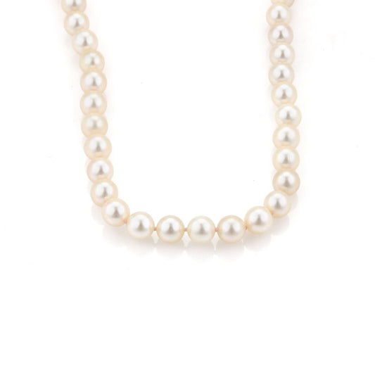 Cultured Pearls & Diamond 14k Yellow Gold Necklace