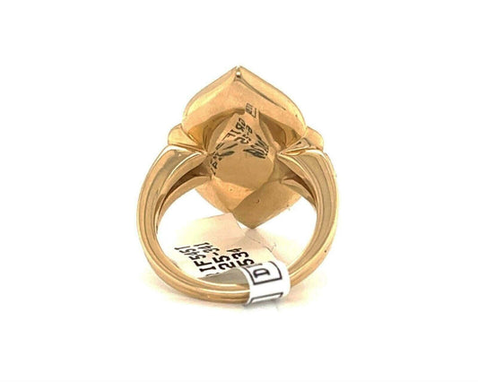 Kabana Diamond Turquoise Inlay 14k Yellow Floral Ring - Size 7.5