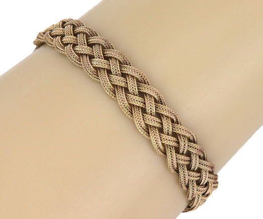Braided Flex 18k Yellow & Rose Gold Floral Bracelet