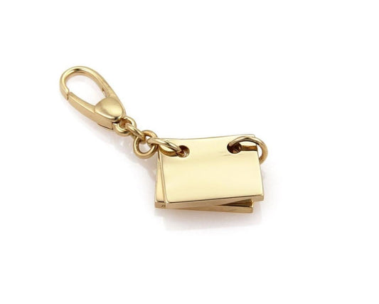 Bvlgari Signature 2 Page Binder 18k Yellow Gold Charm Pendant