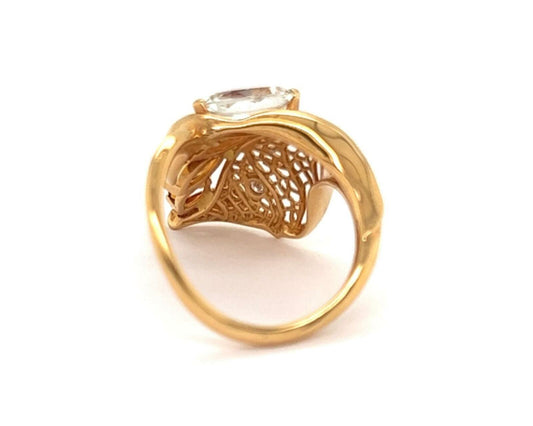 Carrera y Carrera 18k Rose Gold Multi Gem & Diamond Ring - Size 6.5