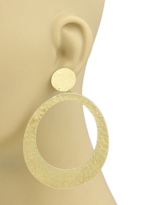 Ippolita Glamazon 18k Yellow Gold Hammered Large Oval Dangle Earrings