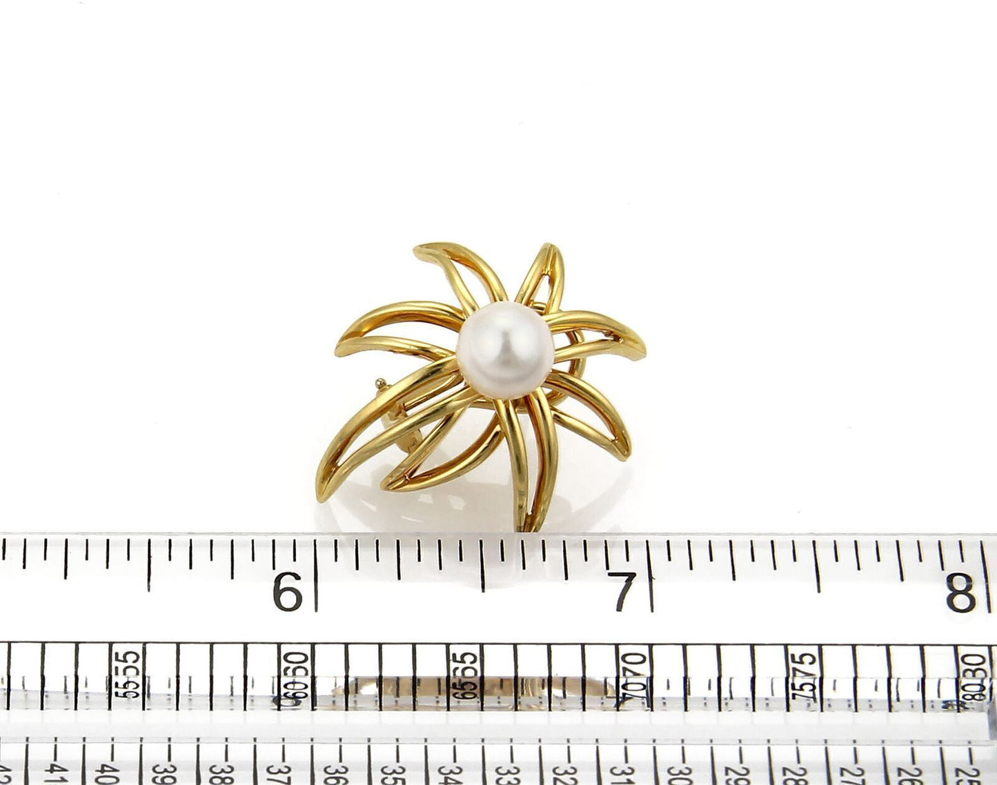 Tiffany & Co. Fireworks Pearls 18k Yellow Gold Post Clip Earrings