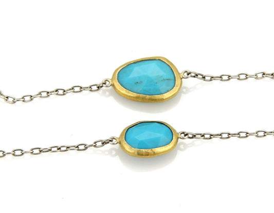 Gurhan Organic Elements Turquoise Sterling & 24k Gold Overlay Necklace