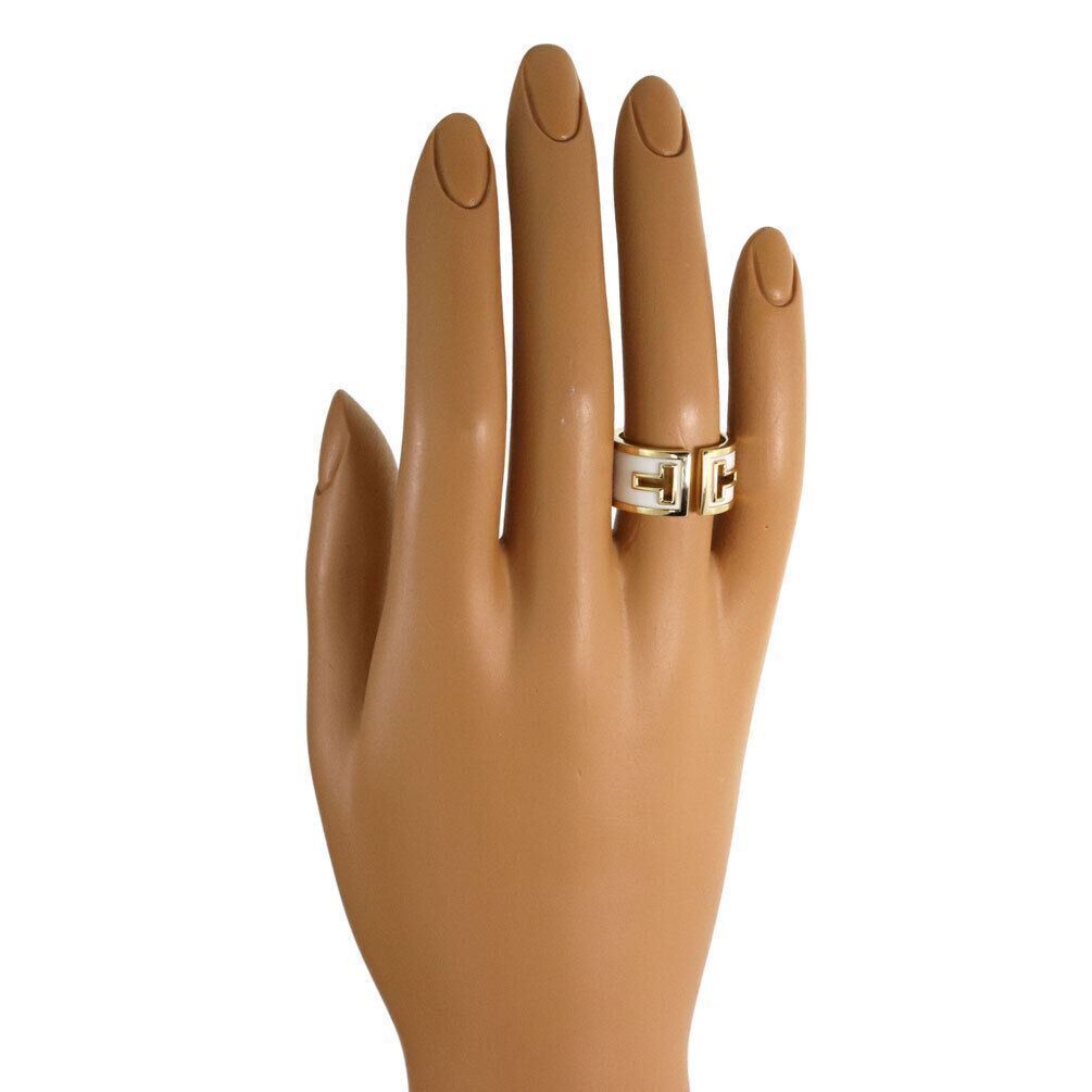 Tiffany & Co. T Cut White Ceramic 18k Yellow Gold Wide Band Ring - Size 6