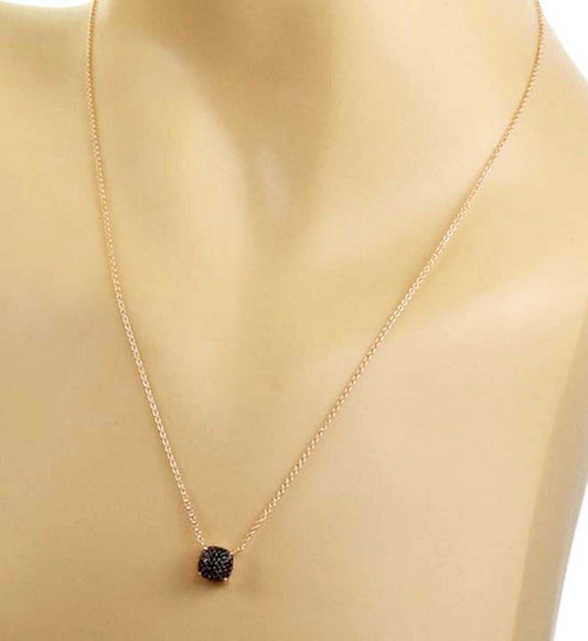 Tiffany & Co. Picasso Sugar Stacks Black Spinel 18k Rose Gold Pendant Necklace