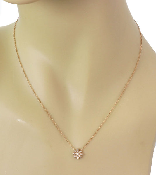 Tiffany & Co. Enchant Diamond 18k Rose Gold Flower Pendant Necklace