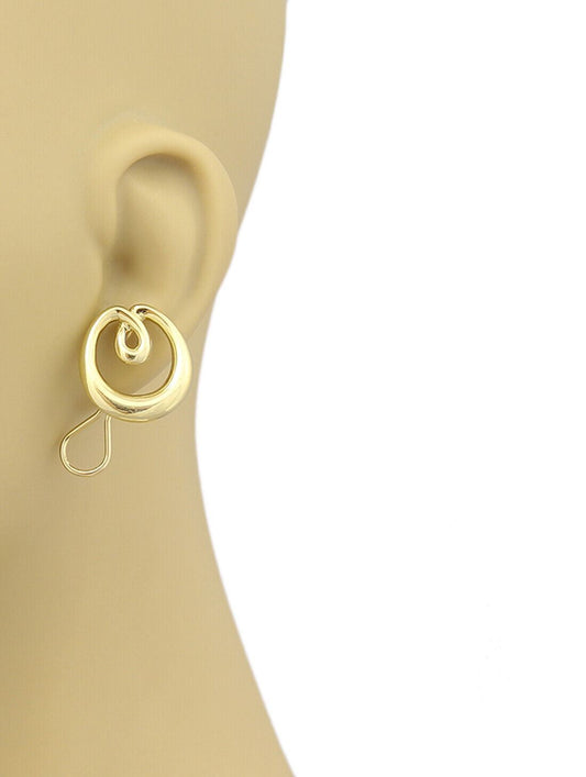 Tiffany & Co. Double Loop Open Oval 18k Yellow Gold Earrings