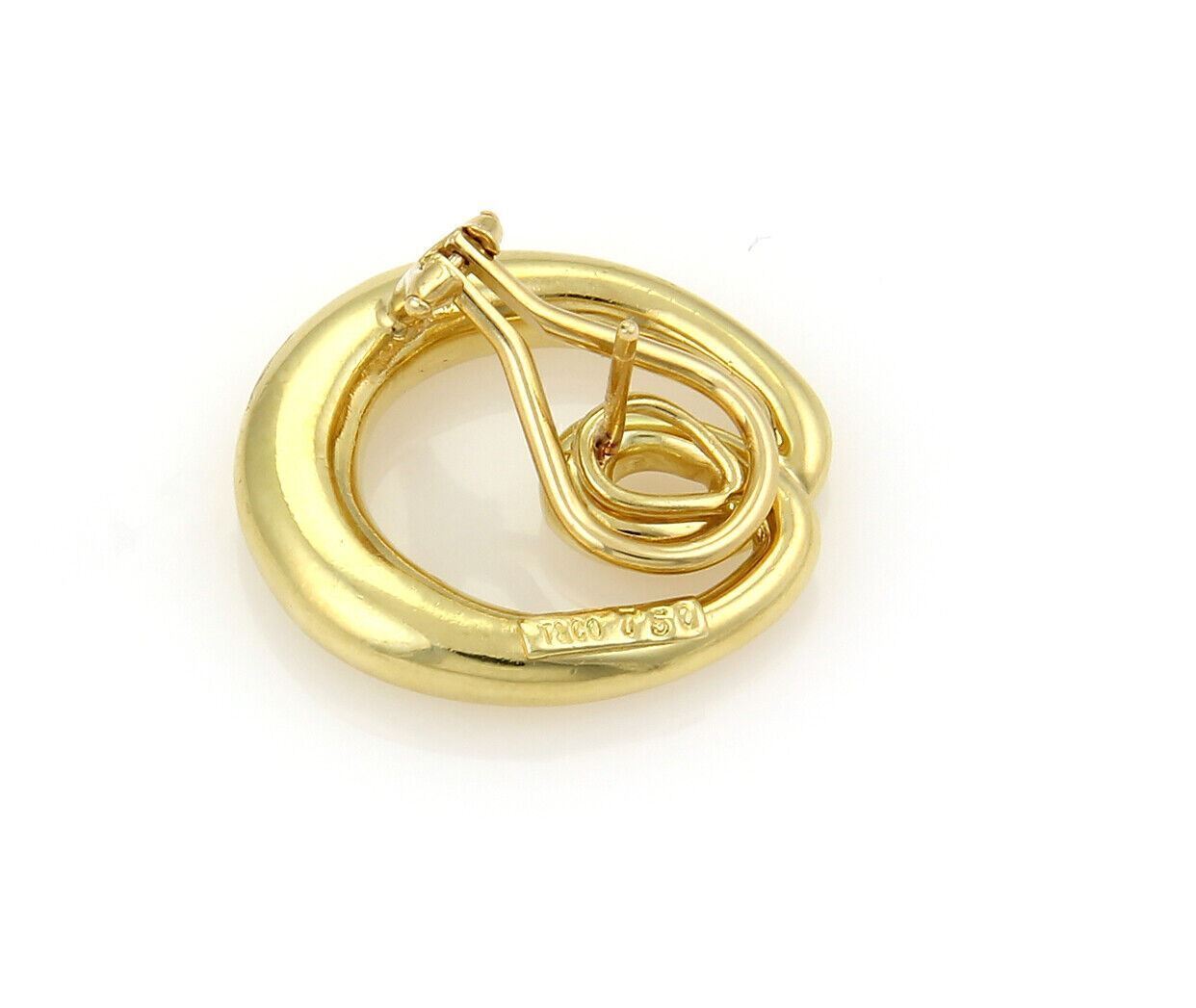 Tiffany & Co. Double Loop Open Oval 18k Yellow Gold Earrings
