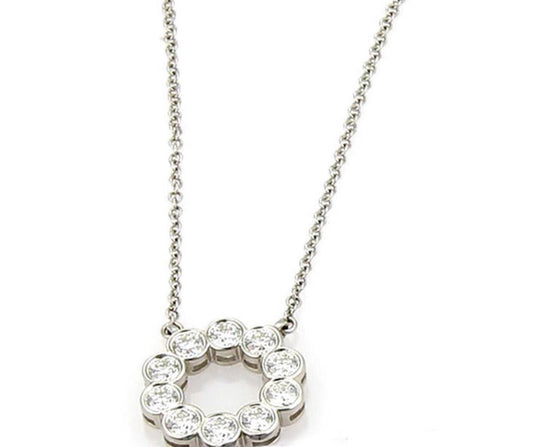 Tiffany & Co. Circle Jazz 0.52ct Diamond Platinum Pendant Necklace