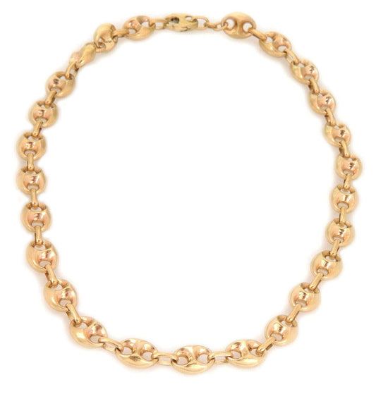 Mariner Fancy Puff Link 14k Yellow Gold Chain Necklace