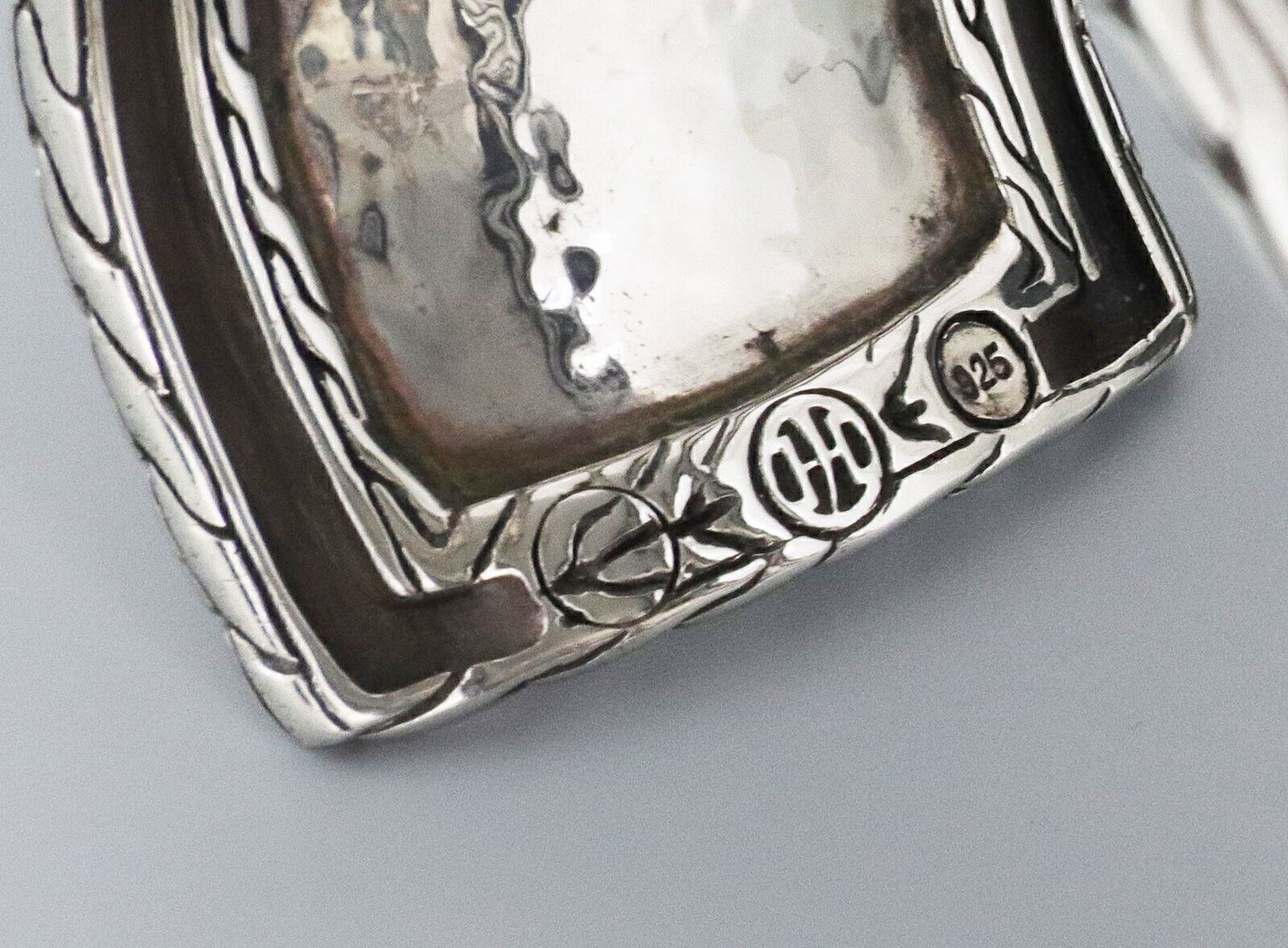 John Hardy Palu Hammered Sterling Silver Wide Cuff Bangle Bracelet