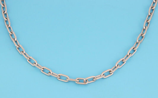 Cartier Spartacus 18k White Gold Oval Link Chain Necklace 18" Long