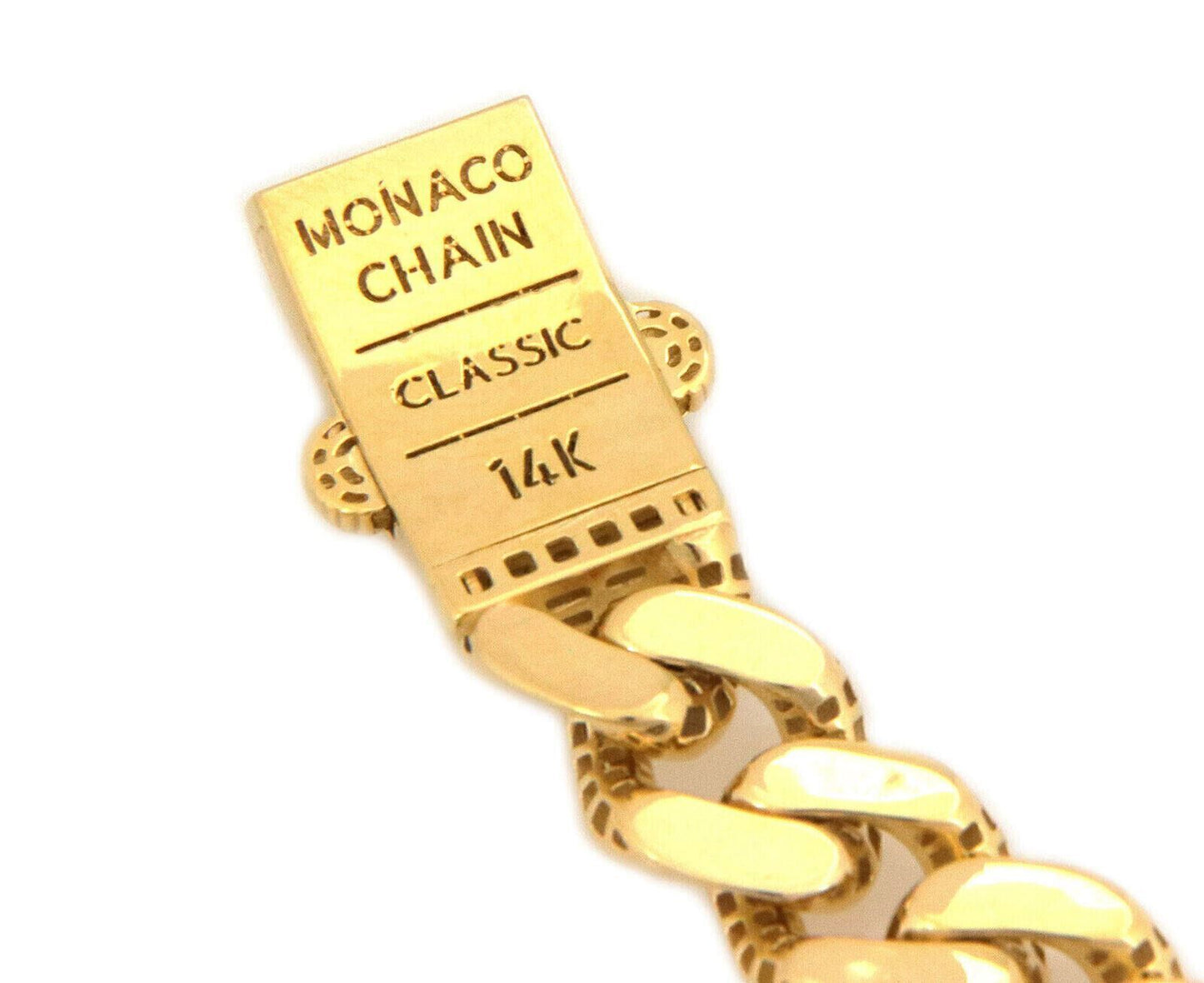 Monaco Classic 14k Yellow Gold Flat Cuban Link Bracelet