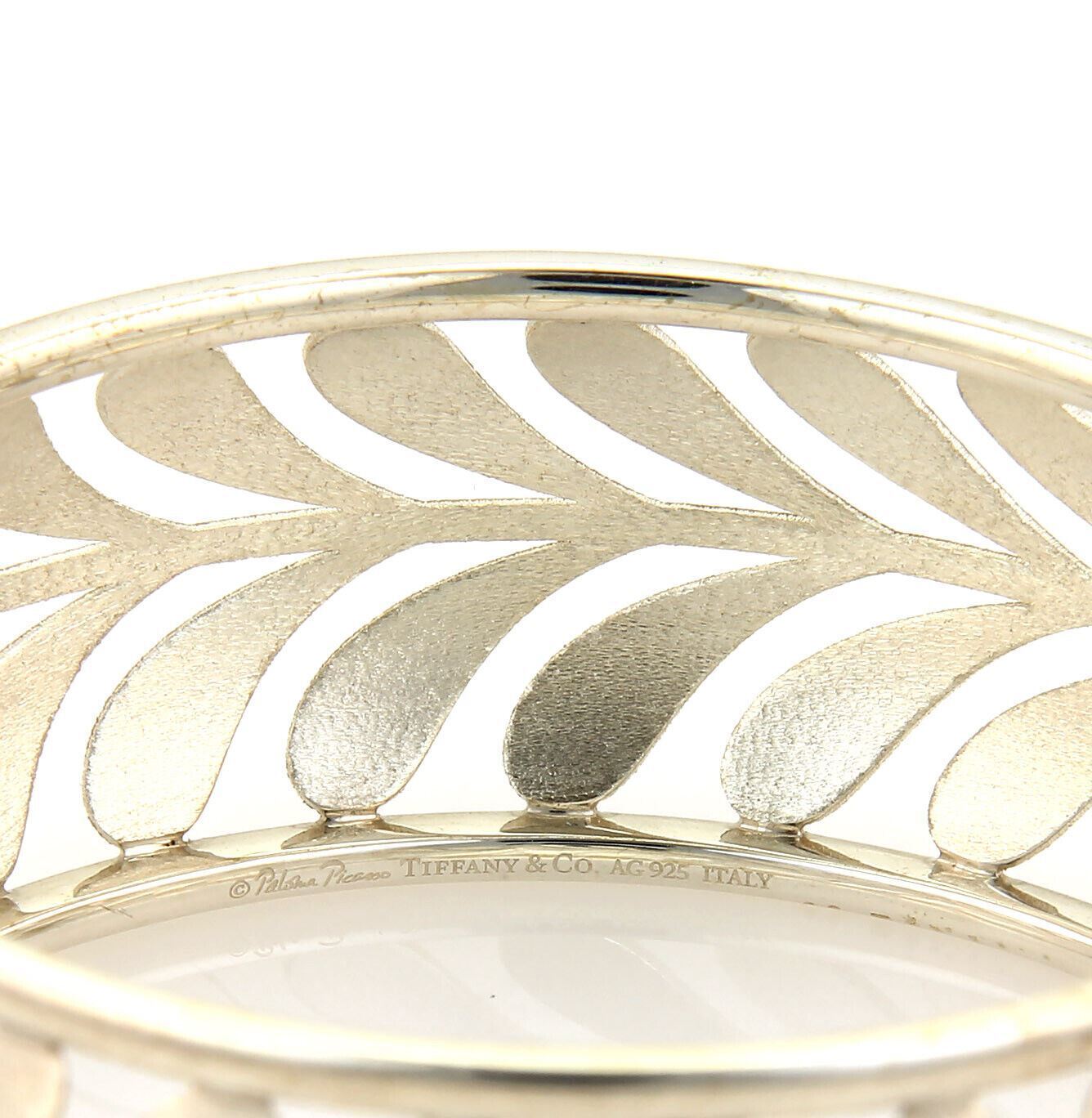 Tiffany & Co. Paloma Wide Villa Palm Sterling Silver Bangle - Size Medium