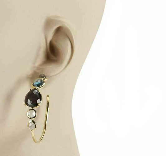 Ippolita Rock Candy Gelato 18k Yellow Gold Gem Hoop Earrings