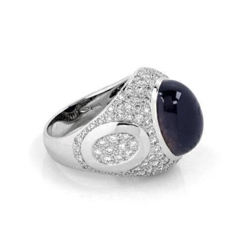 Antonini 1.50ct Diamond & Onyx 18k White Gold Dome Ring - Size 7