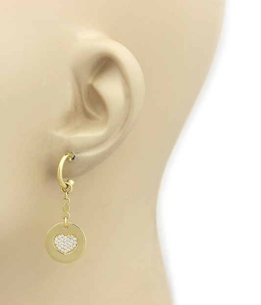 Pasquale Bruni 18k Yellow Gold Amore Diamond Hearts Round Dangle Earrings