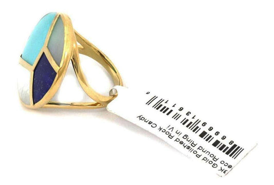 Ippolita 18k Yellow Gold Rock Candy Multi-Color Gems Round Ring - Size 7