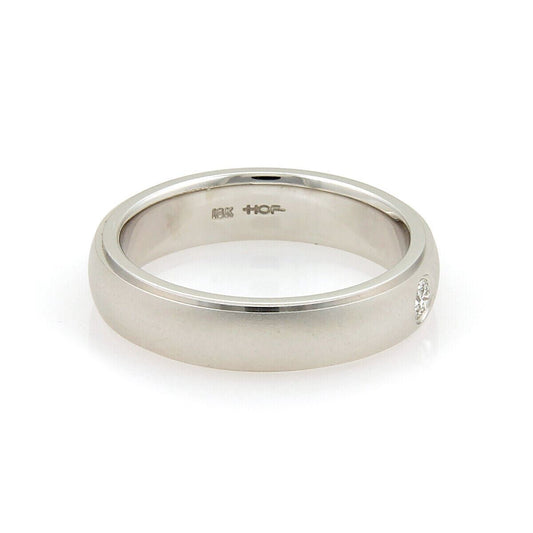 Hearts on Fire Duet Satin Diamond 18k White Gold Band Ring - Size 9