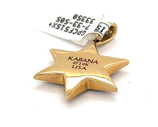 Kabana Diamond Fire Opals 14k Yellow Gold Star of David Charm Pendant