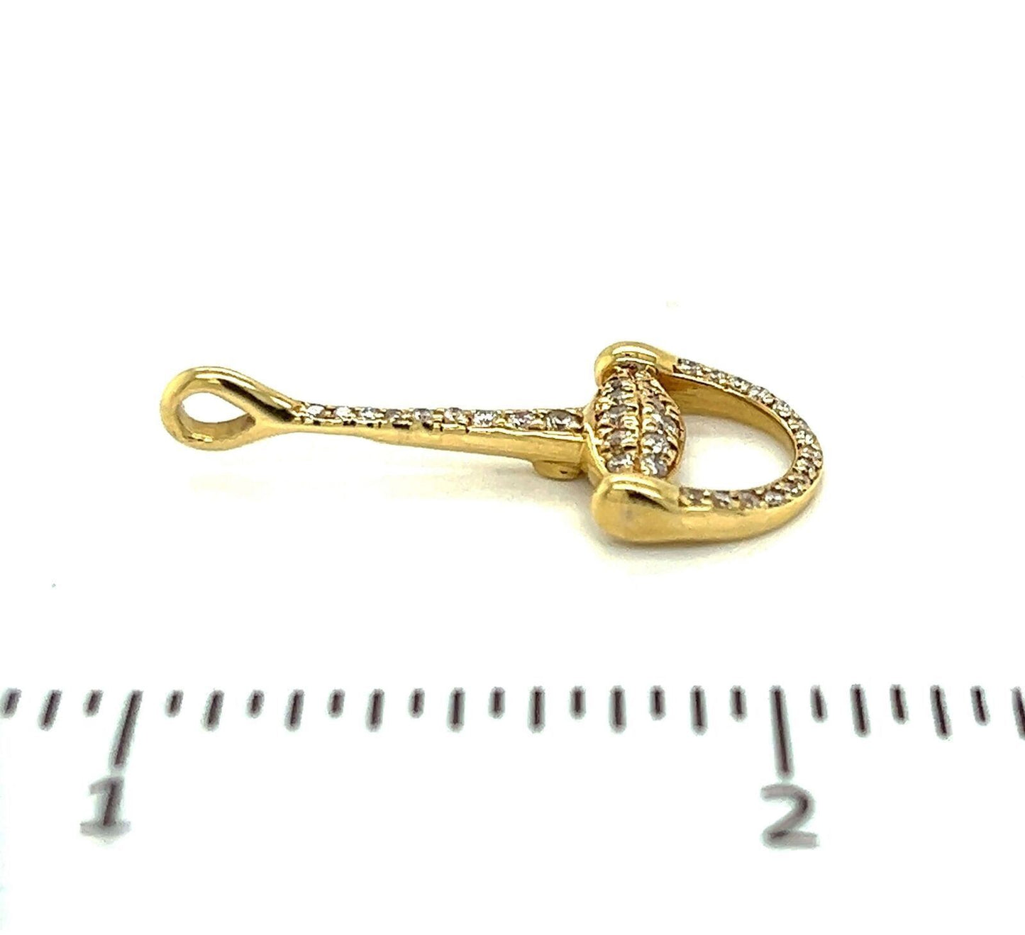 Roberto Coin Diamond 18k Yellow Gold D Snaffle Horse-bit Charm Pendant