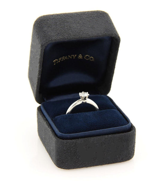 Tiffany & Co. 0.37ct G VS2 Solitaire Diamond Platinum Ring w/Cert - Size 4.5