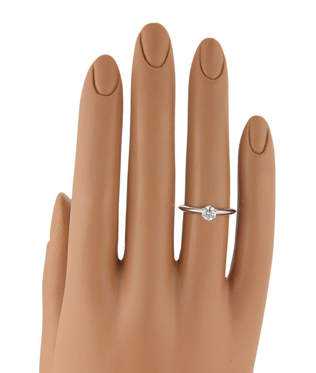 Tiffany & Co. 0.37ct G VS2 Solitaire Diamond Platinum Ring w/Cert - Size 4.5