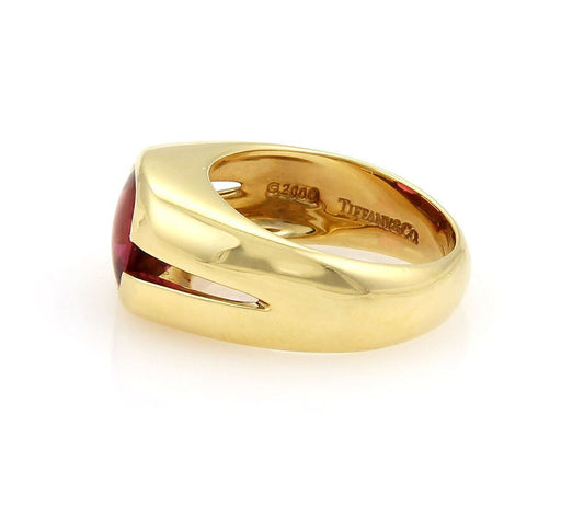 Tiffany & Co. 18k Yellow Gold & Pink Tourmaline Solitaire Ring - Size 6