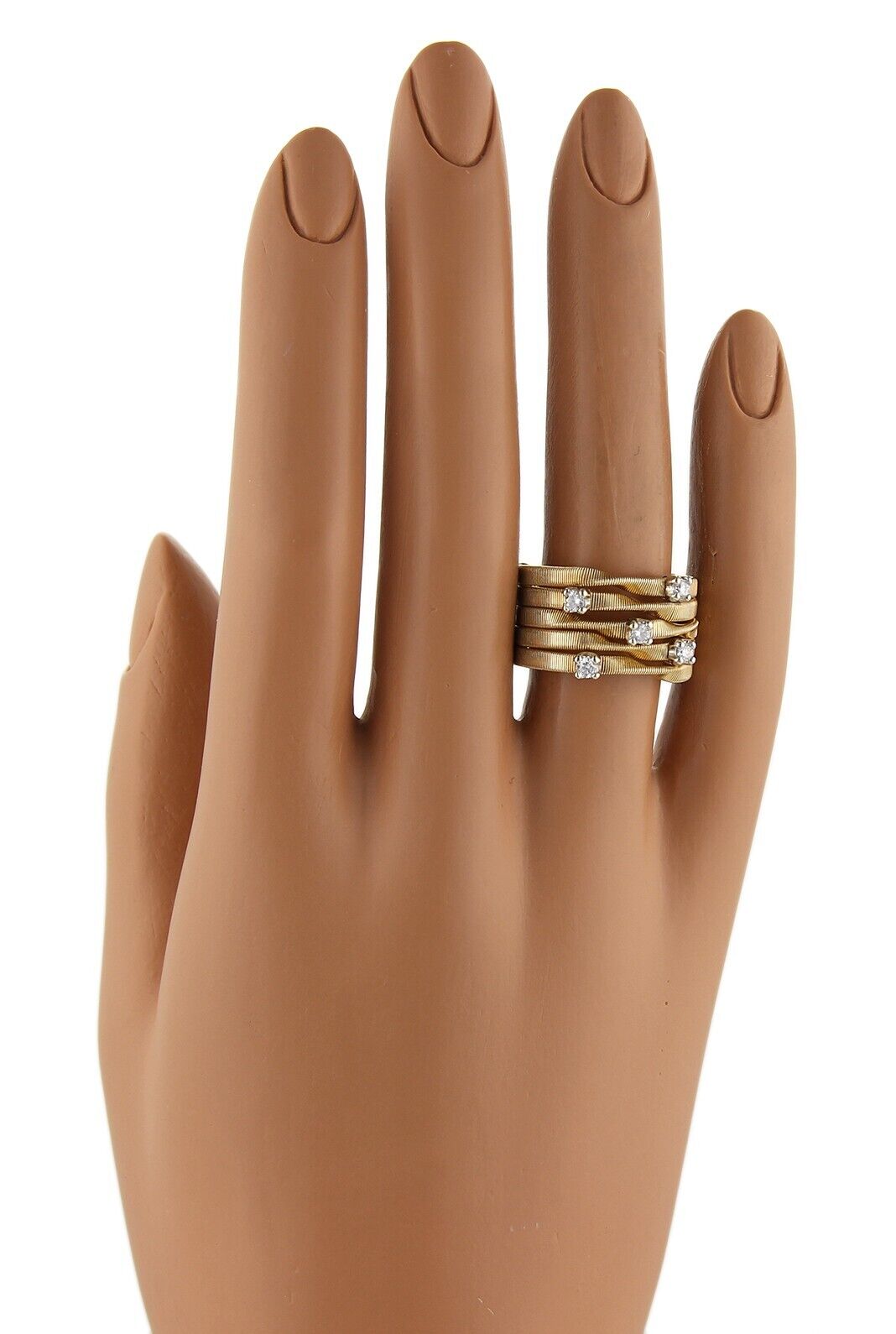 Marco Bicego Marrakech Diamond 18k Yellow Gold 5 Row Band Ring - Size 7