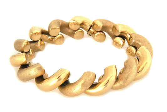 San Marco Classic 14k Yellow Gold Macaroni Link Bracelet