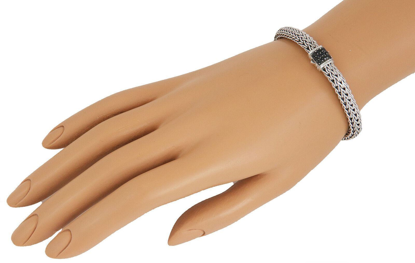 John Hardy Classic Chain Large 6mm Sterling Link & Lava Black Sapphire Bracelet